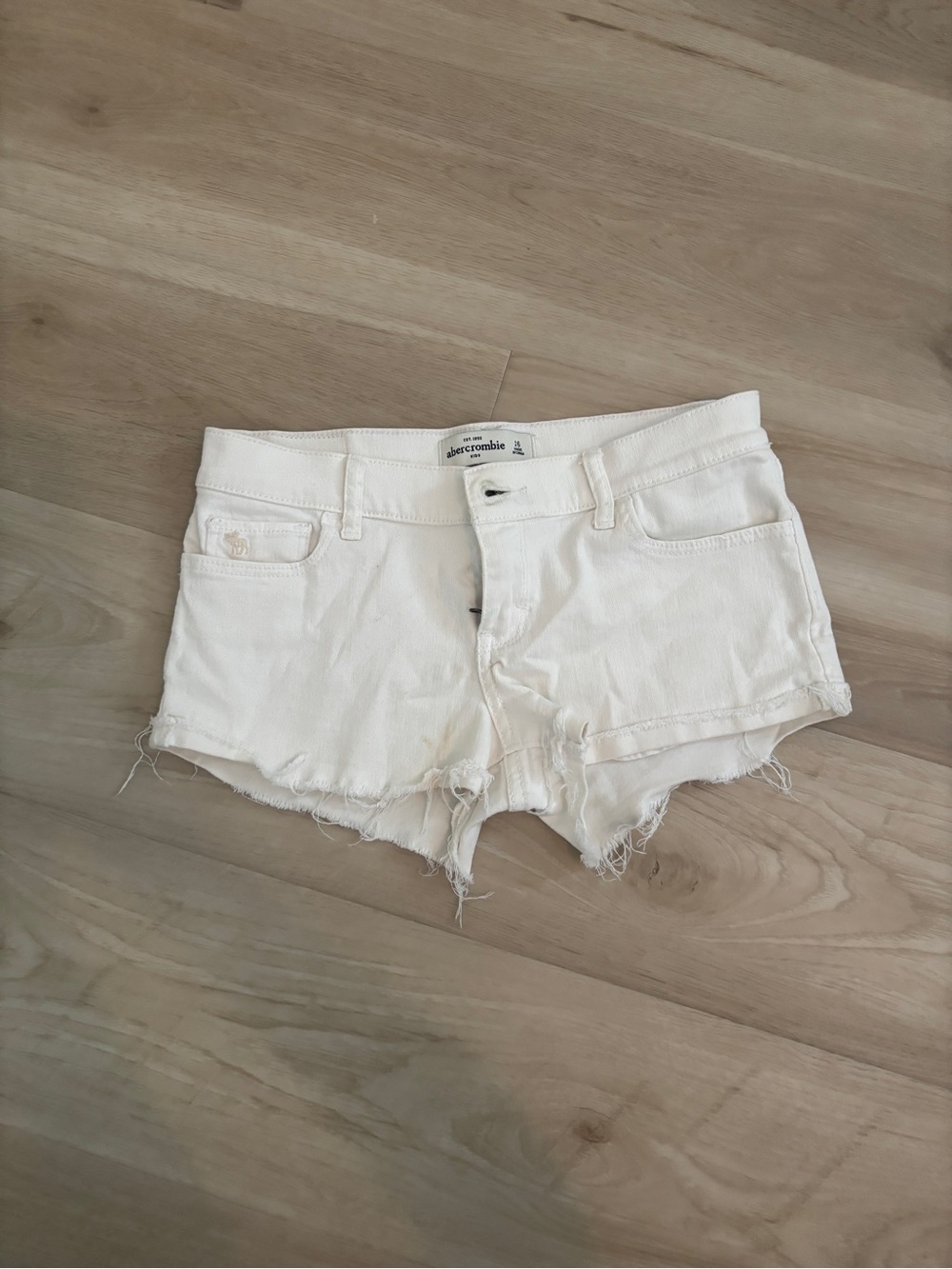 Abercrombie & Fitch White Denim Cutoff Shorts